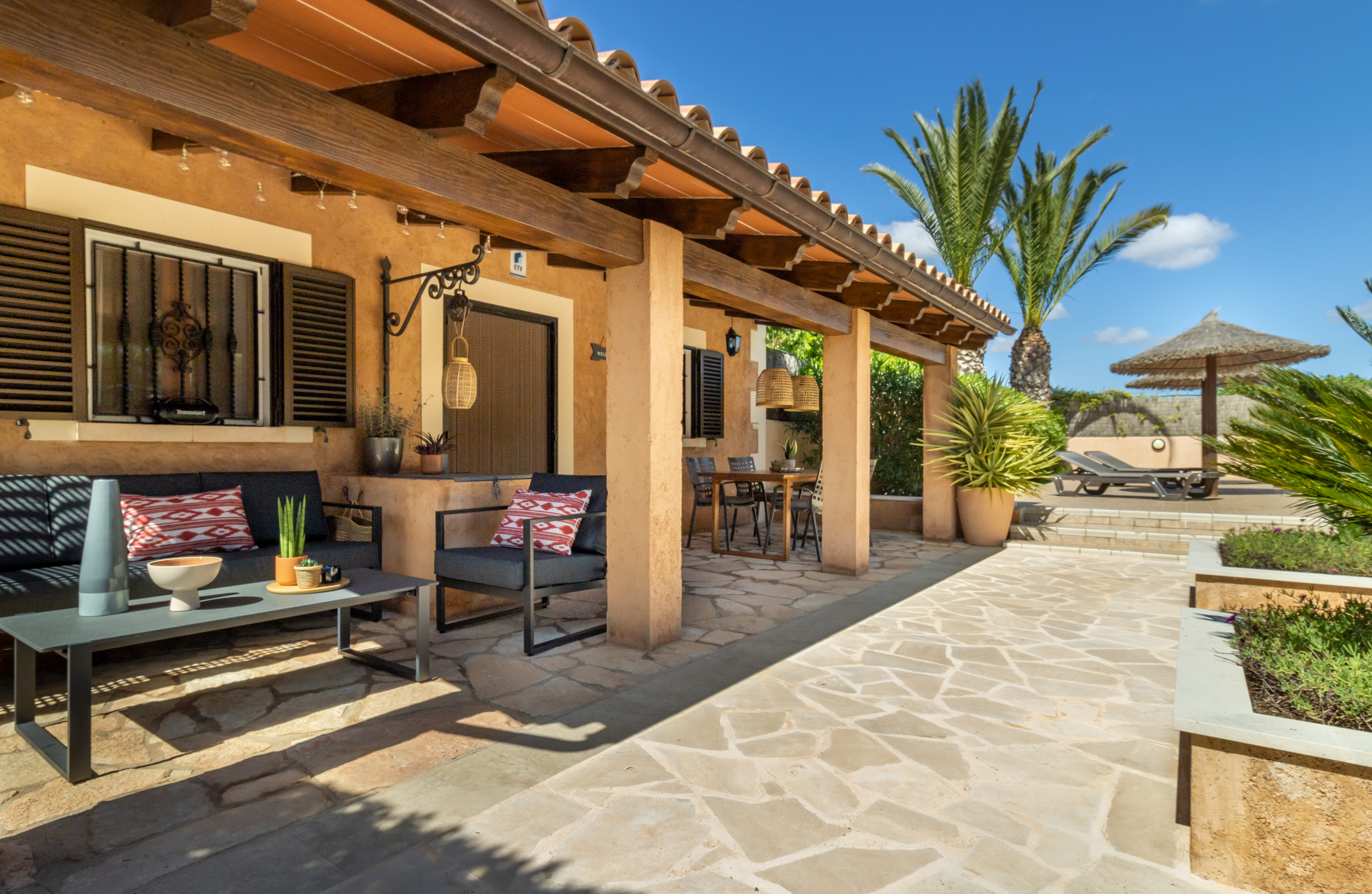 Private patio lounge area